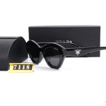 Prada Triangle‑Logo Vintage Sunglasses,Wrap Cat‑Eye/Pointed Cat‑Eye - Image 8
