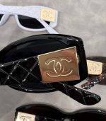 Chanel Wide‑Temple Sunglasses with Double‑C Metal Logo, Hollow‑Out Decoration / Quilted‑Pattern Temples - Image 10