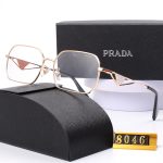 Prada Triangle‑Logo Metal Frame Sunglasses with Gradient Lenses, Polygonal / Butterfly / Double‑Bridge Frame - Image 25