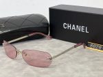 Chanel Fashion Retro Rimless Metal Rounded Narrow Square Sunglasses - Image 9