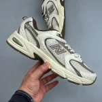 New Balance 530 Retro Running Shoes in Cream & Brown