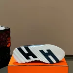 Hermès Bouncing Sneakers, Mesh-Suede Casual Shoes, Unisex Cushioned Chunky Sole Trainers - Image 4
