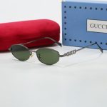Gucci 3D Hollow‑Out Logo Metal Small‑Frame Sunglasses,Polygon/Rounded‑square Double‑Bridge - Image 16