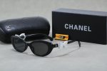 Chanel Vintage Cat‑Eye Fashion Sunglasses, Bow Decor / Chain‑Trimmed - Image 7