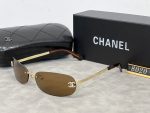 Chanel Fashion Retro Rimless Metal Rounded Narrow Square Sunglasses - Image 11