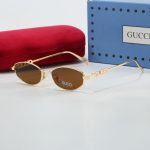 Gucci 3D Hollow‑Out Logo Metal Small‑Frame Sunglasses,Polygon/Rounded‑square Double‑Bridge - Image 14
