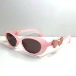 Chanel Vintage Cat‑Eye Fashion Sunglasses, Bow Decor / Chain‑Trimmed - Image 9