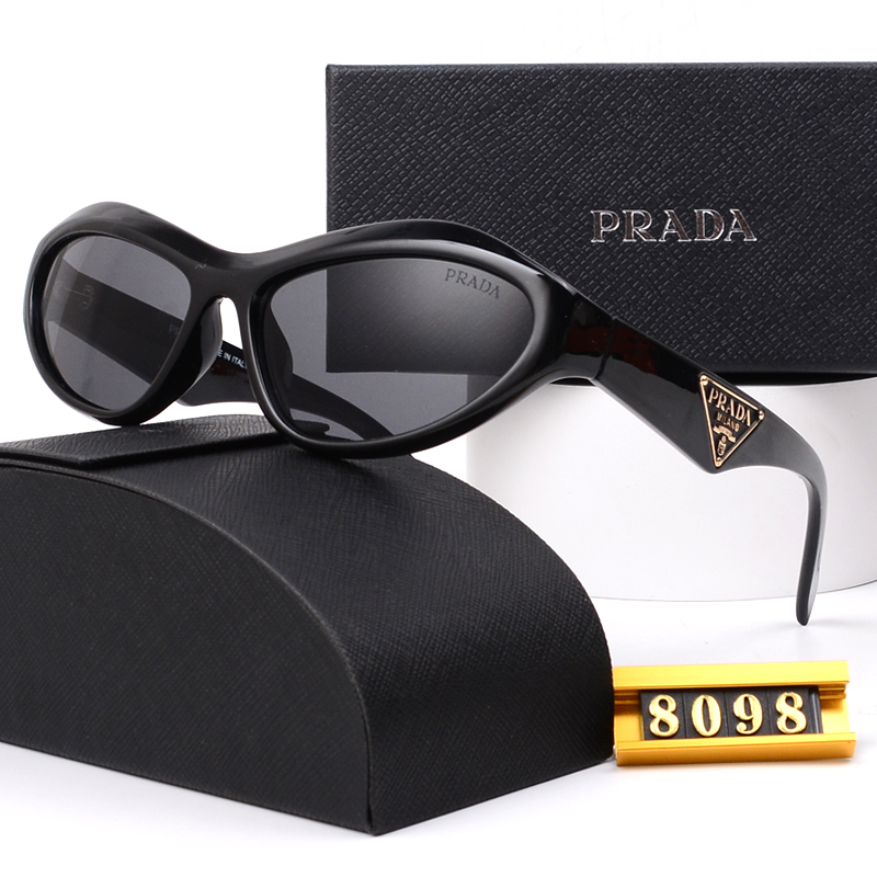 c4f1e7d5 Prada Triangle‑Logo Vintage Sunglasses,Wrap Cat‑Eye/Pointed Cat‑Eye - Image 1