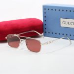 Gucci 3D Hollow‑Out Logo Metal Small‑Frame Sunglasses,Polygon/Rounded‑square Double‑Bridge - Image 7