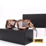 Balmain Vintage Square Thick-Frame Sunglasses with Gold Double-Ring Temple Detail - Image 4