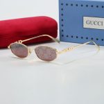 Gucci 3D Hollow‑Out Logo Metal Small‑Frame Sunglasses,Polygon/Rounded‑square Double‑Bridge - Image 13