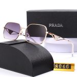Prada Triangle‑Logo Metal Frame Sunglasses with Gradient Lenses, Polygonal / Butterfly / Double‑Bridge Frame - Image 21