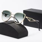 Prada Triangle‑Logo Metal Frame Sunglasses with Gradient Lenses, Polygonal / Butterfly / Double‑Bridge Frame - Image 11