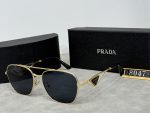 Prada Triangle‑Logo Metal Frame Sunglasses with Gradient Lenses, Polygonal / Butterfly / Double‑Bridge Frame - Image 5