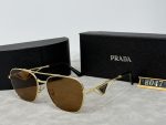Prada Triangle‑Logo Metal Frame Sunglasses with Gradient Lenses, Polygonal / Butterfly / Double‑Bridge Frame - Image 6