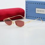 Gucci 3D Hollow‑Out Logo Metal Small‑Frame Sunglasses,Polygon/Rounded‑square Double‑Bridge - Image 12