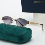 Gucci Vintage All‑Over GG Pattern Temple Metal Small‑Frame Sunglasses,Oval/Cat‑Eye