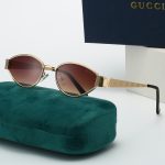 Gucci Vintage All‑Over GG Pattern Temple Metal Small‑Frame Sunglasses,Oval/Cat‑Eye - Image 2