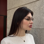 Chanel Fashion Retro Rimless Metal Rounded Narrow Square Sunglasses - Image 13