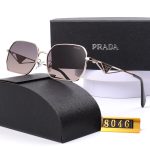 Prada Triangle‑Logo Metal Frame Sunglasses with Gradient Lenses, Polygonal / Butterfly / Double‑Bridge Frame - Image 19