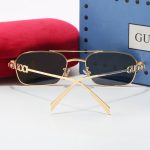 Gucci 3D Hollow‑Out Logo Metal Small‑Frame Sunglasses,Polygon/Rounded‑square Double‑Bridge - Image 2