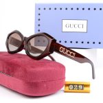 Gucci Wide Temple Sunglasses,Rhinestone Full‑Print Logo Square/3D Metal Logo Temple Polygonal Cat‑Eye - Image 9
