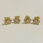 VCA Frivole Full Diamond Clover Stud Earrings - Image 3
