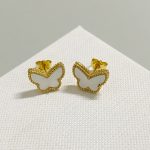VCA Butterfly Stud Earrings, White Mother-of-Pearl / Blue Turquoise - Image 2