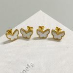 VCA Butterfly Stud Earrings, White Mother-of-Pearl / Blue Turquoise - Image 7