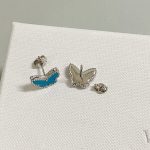 VCA Butterfly Stud Earrings, White Mother-of-Pearl / Blue Turquoise - Image 9