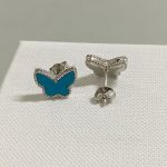 VCA Butterfly Stud Earrings, White Mother-of-Pearl / Blue Turquoise - Image 10