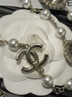 Chanel new retro-style red diamond square lava polished pearl necklace - Image 7