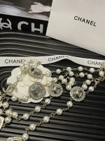 Chanel new retro-style red diamond square lava polished pearl necklace - Image 4