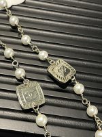 Chanel new retro-style red diamond square lava polished pearl necklace - Image 2