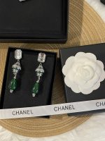 Chanel New Spinning Top Drop Earrings with Emeralds, Diamonds & Green Beads - Image 8