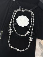Chanel Bestselling Long Sweater Chain with White Enamel CC, Sequins, Crystal Beads, Silver-Tone Pearl - Image 8