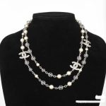 Chanel Bestselling Long Sweater Chain with White Enamel CC, Sequins, Crystal Beads, Silver-Tone Pearl - Image 4