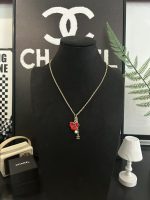Chanel 26B Double CC Flower Petals Pearl Pendant Tassel Necklace, Available in Red & White - Image 7