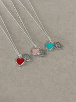 Tiffany & Co. Enamel Heart Necklace, Available in Diamond & Non-Diamond Styles