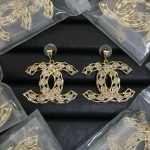 Chanel Marquise & Rhombus Diamond Cutout Large Double CC Earrings