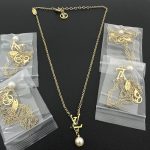 LV Letter Pendant Necklace, Multiple Styles（Adorned with Crystals, Pearls & Monogram Flower） - Image 2
