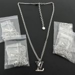 LV Letter Pendant Necklace, Multiple Styles（Adorned with Crystals, Pearls & Monogram Flower） - Image 3