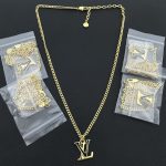 LV Letter Pendant Necklace, Multiple Styles（Adorned with Crystals, Pearls & Monogram Flower） - Image 4