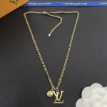 LV Letter Pendant Necklace, Multiple Styles（Adorned with Crystals, Pearls & Monogram Flower） - Image 6