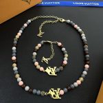 LV Crown Rhinestone Pendant with Colorful Beads Necklace/Bracelet - Image 6