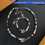 LV Crown Rhinestone Pendant with Colorful Beads Necklace/Bracelet - Image 7
