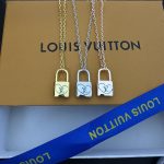 LV heart-shaped lock charm necklace available in three colors - Image 2