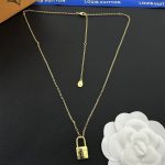 LV heart-shaped lock charm necklace available in three colors - Image 9