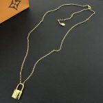 LV heart-shaped lock charm necklace available in three colors