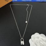 LV heart-shaped lock charm necklace available in three colors - Image 7